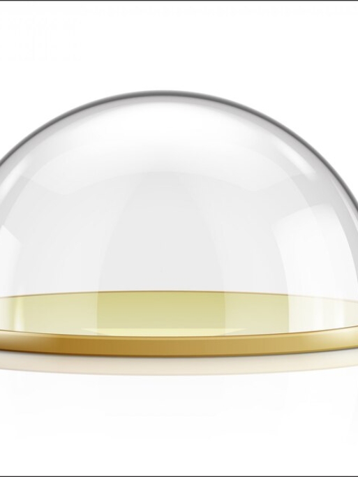 alt="Demi-sphère transparente en plexiglas"